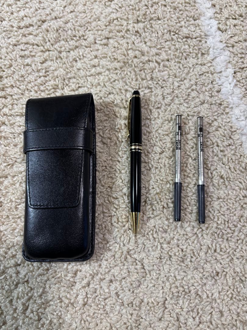 モンブランマイスターシュティックボールペン　ケース・未使用芯黒2本付　ネーム入