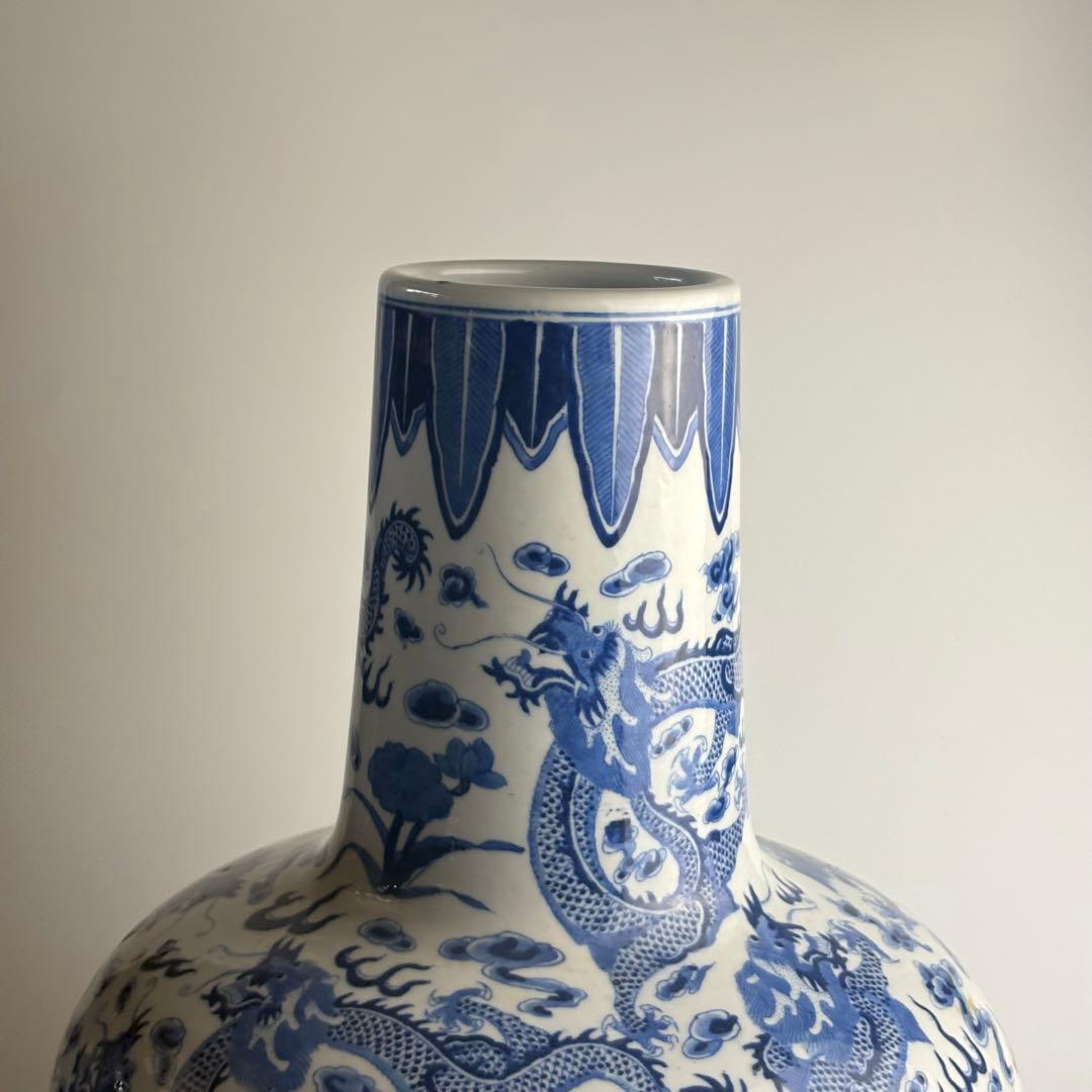 青花 龍紋 染付 壺 大花瓶 花瓶 中国