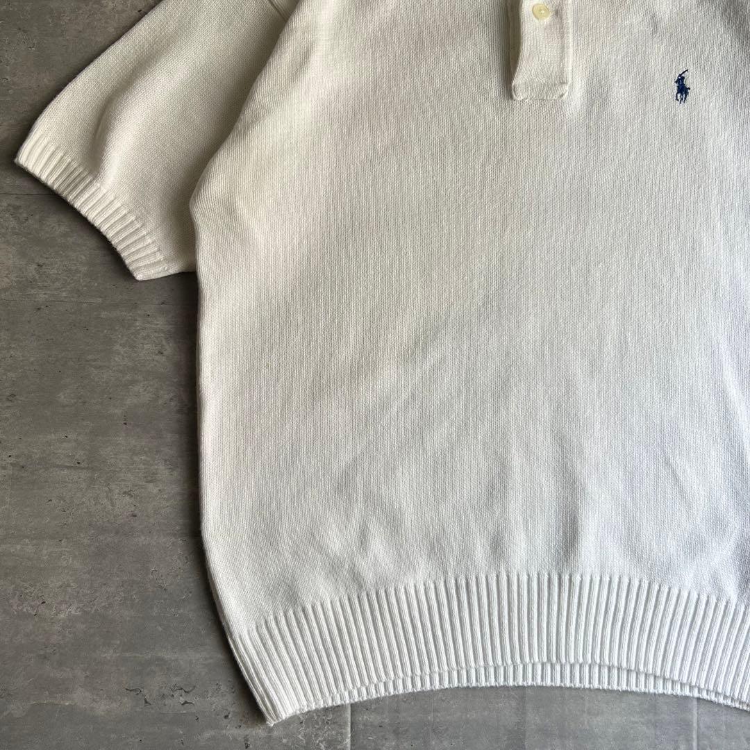 Ralph Lauren　ラルフローレン　サマーニット　ポロシャツ　刺繍ロゴ　M