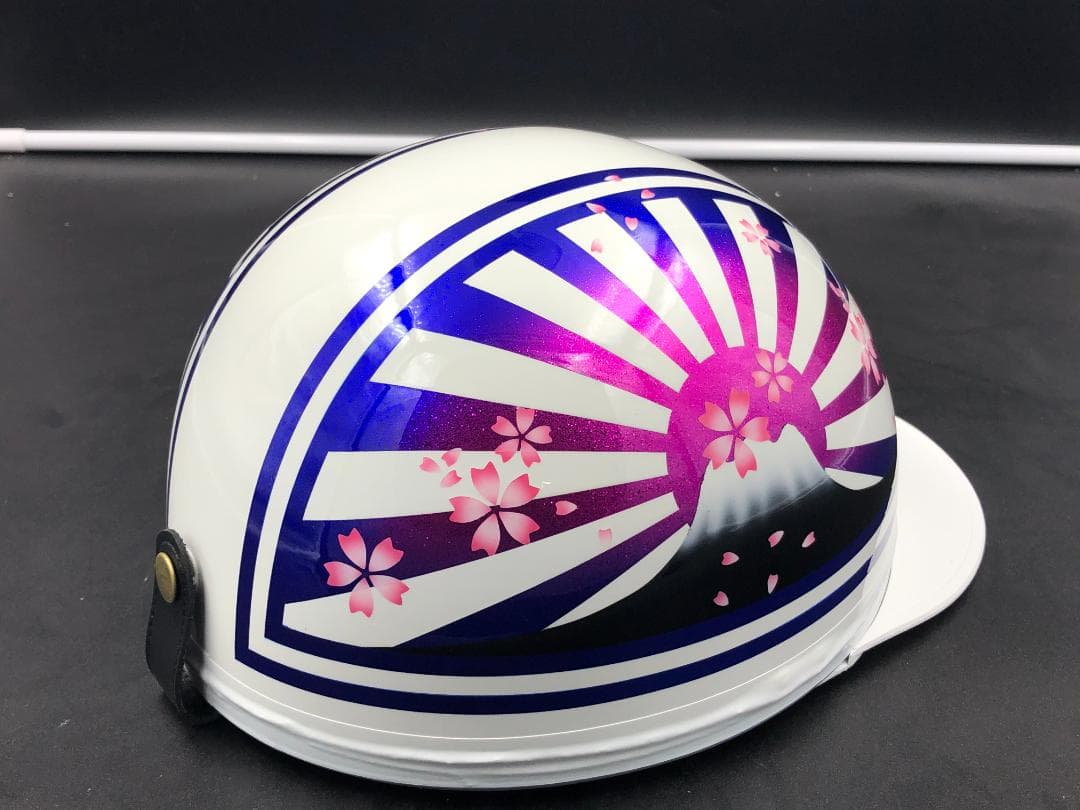 コルク半　カスタム　富士日章　三つボタン　ホワイトピンクブルー　ラメ　桜送料無料