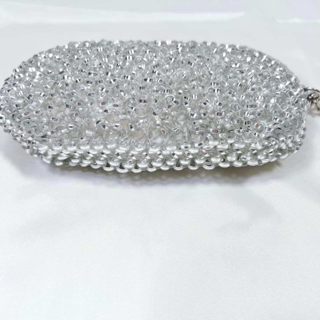 アンテプリマ ミニショルダーバッグ ポーチ シルバー チェーン 2WAY