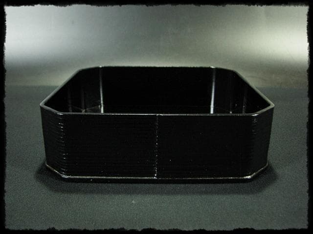 一閑 黒 縁高 片木目 平安 昭斎 渕高重 茶道具 主菓子 菓子器 f200