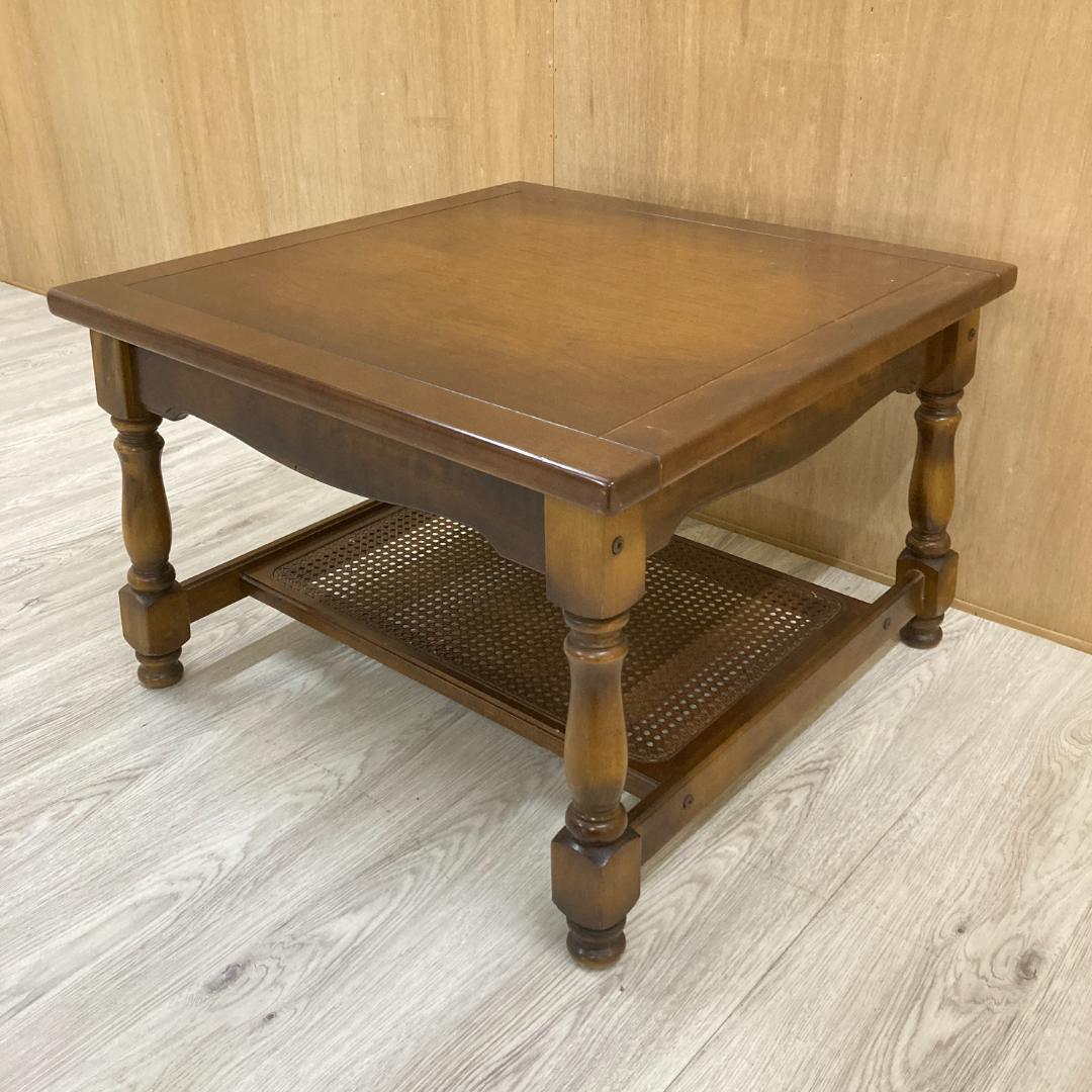 【カリモク】コロニアル　サイドテーブル　リビングテーブル　オールドカリモク　昭和