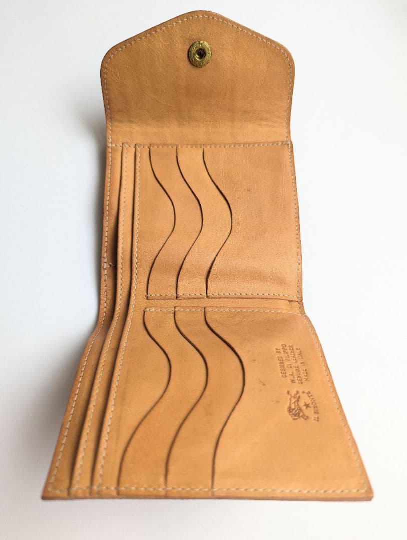 イルビゾンテ がま口【ボルドー×ヌメ】クロコ型押 バイカラー 美品 希少 男女兼