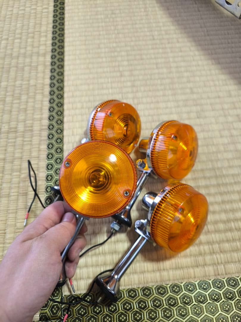 W650 オレンジ 丸型ウィンカー 4個セット W3