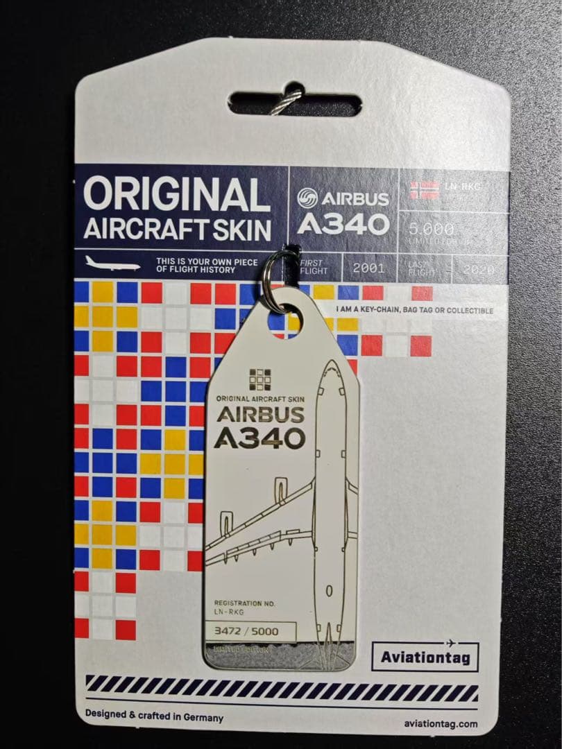 SK SAS航空 Aviationtag A340-300 コンビ色