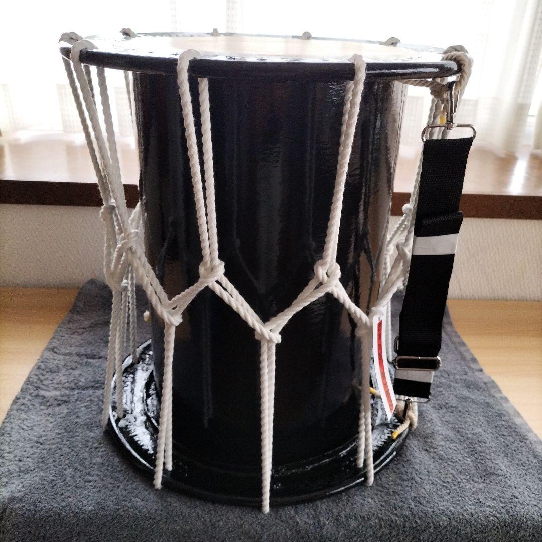 担ぎ太鼓 1.2尺　締太鼓　和太鼓 　天然皮革　ストラップ付き中古品⑦