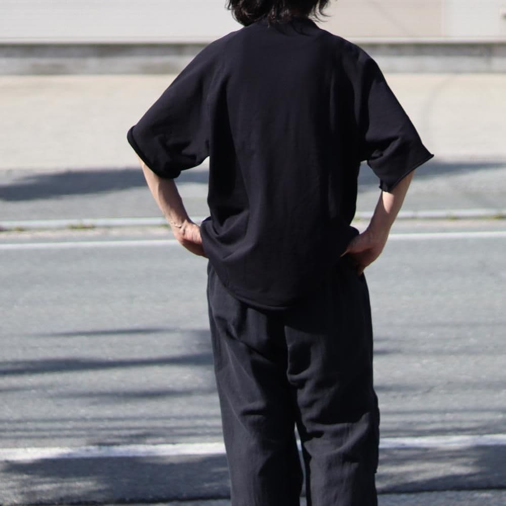 COMOLI LWコットン裏毛 半袖クルー コモリ サイズ2 ブラック