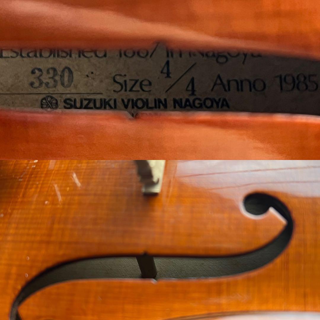 工房メンテナンス品　スズキバイオリン　No.330　4/4　フルサイズ　虎杢