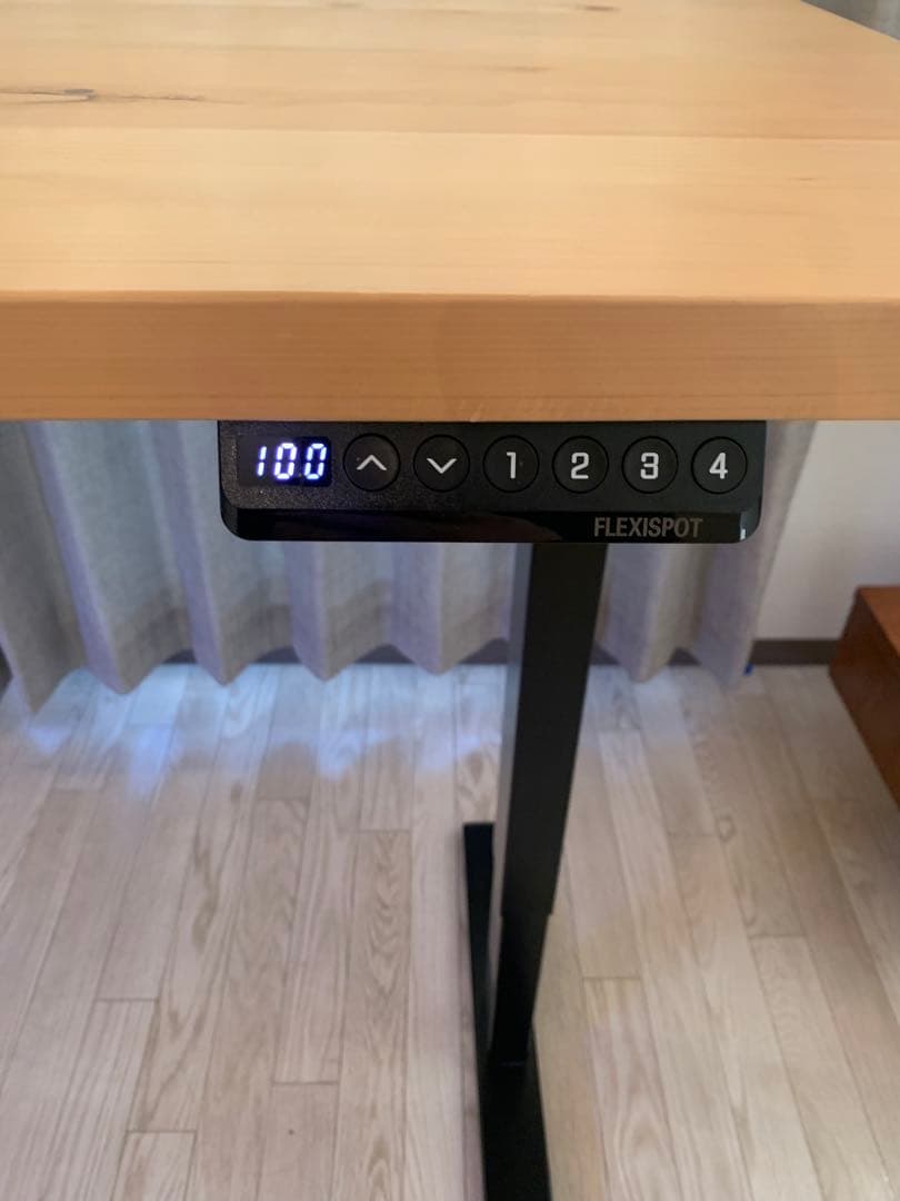 yyyyy　KANADEMONO無垢材ナチュラル天板 x スマート電動昇降