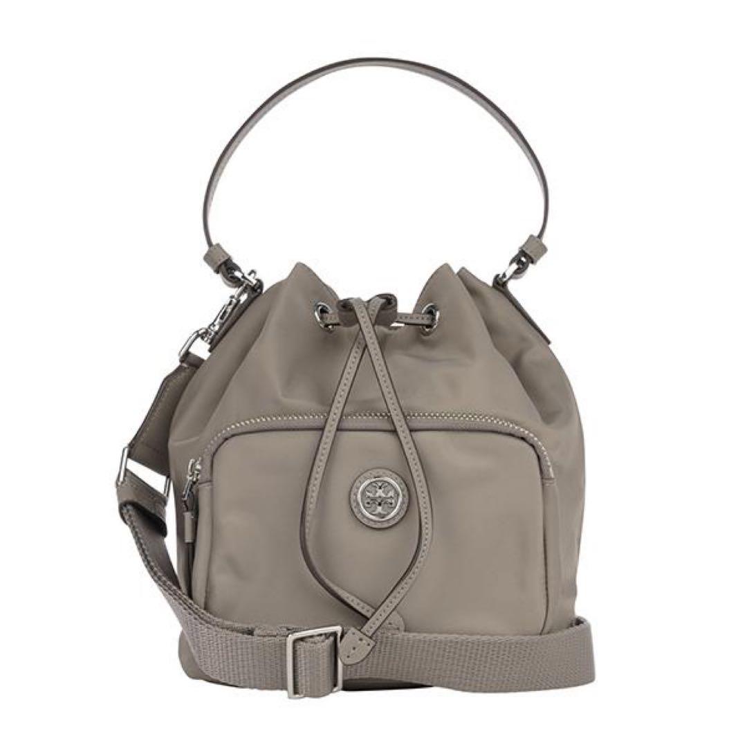 【未使用】トリーバーチ ナイロン巾着2WAYバッグ グレージュ