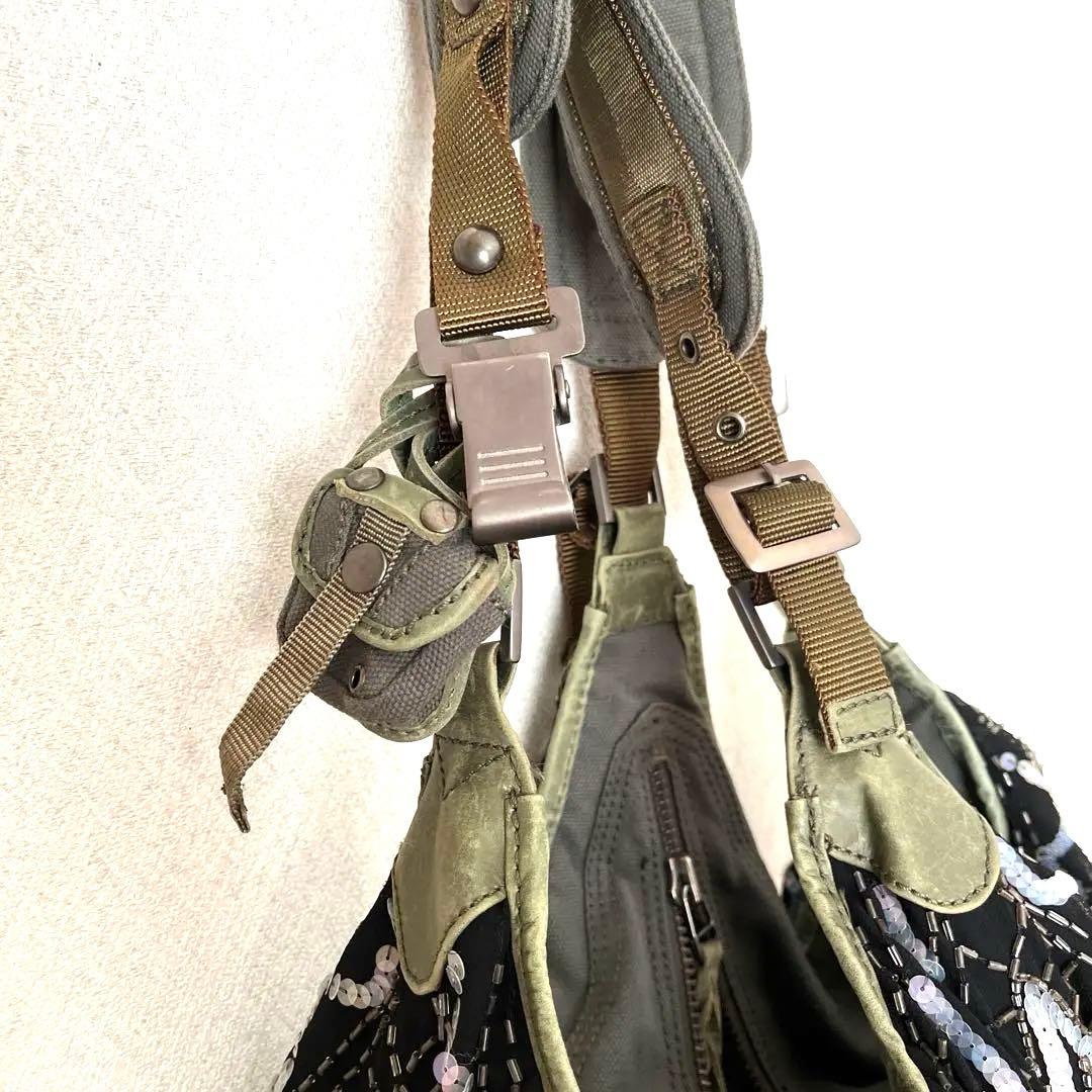 【00s✨y2k】レア　DIESEL ディーゼルショルダーバッグスパンコール刺繍