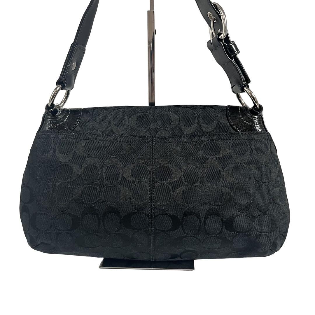 コーチ ワンショルダーバッグ シグネチャー キャンバス 2way 肩掛け 黒