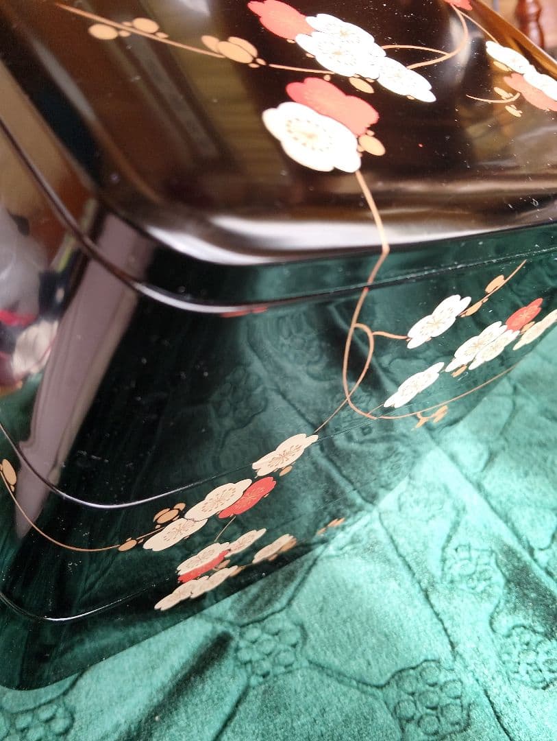 本漆 重箱 梅の花