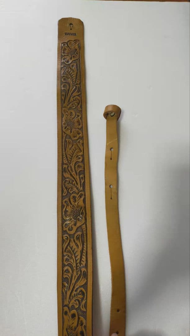 希少 長渕剛着用モデル YAMAHA ギターストラップ本皮型押しレザー