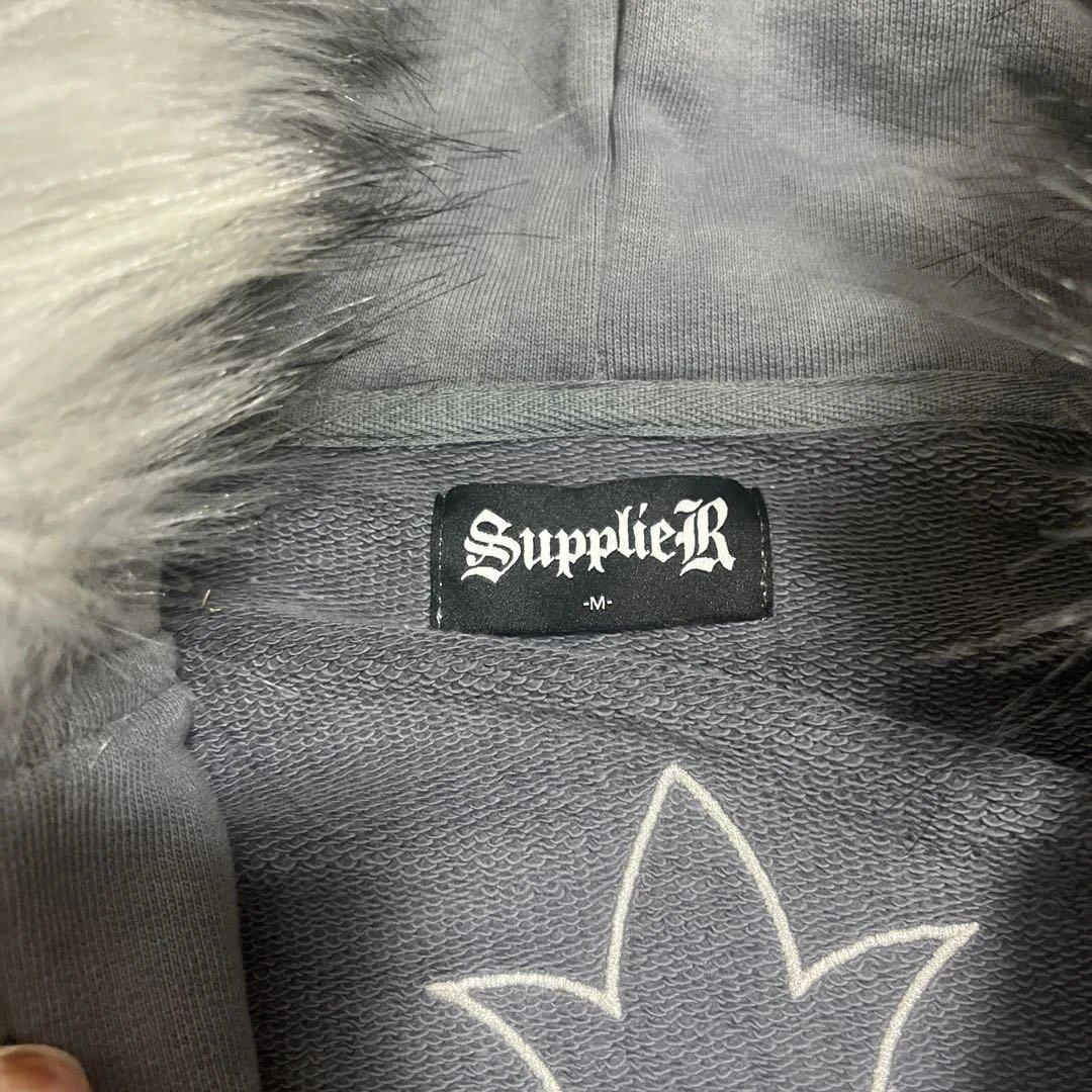 SUPPLIER ファー　Faux Fur Cross Zip Hoodie
