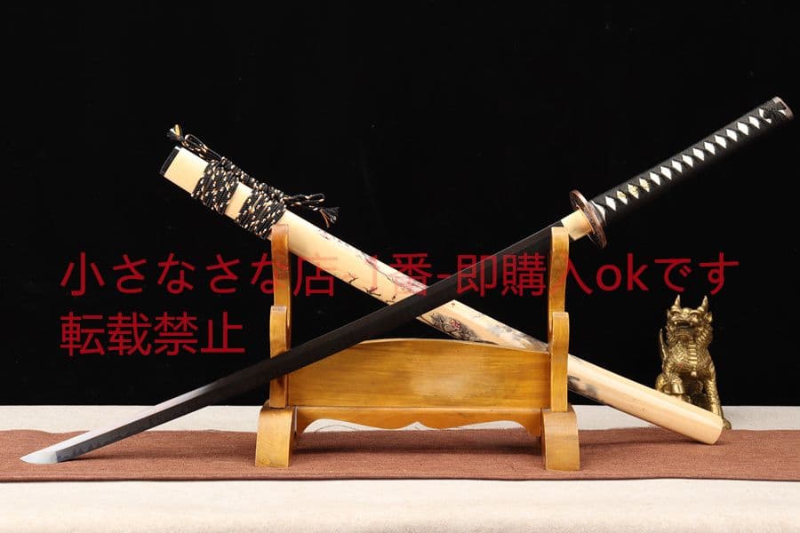 武具　刀装具　日本刀　模造刀  黒バラ 居合刀