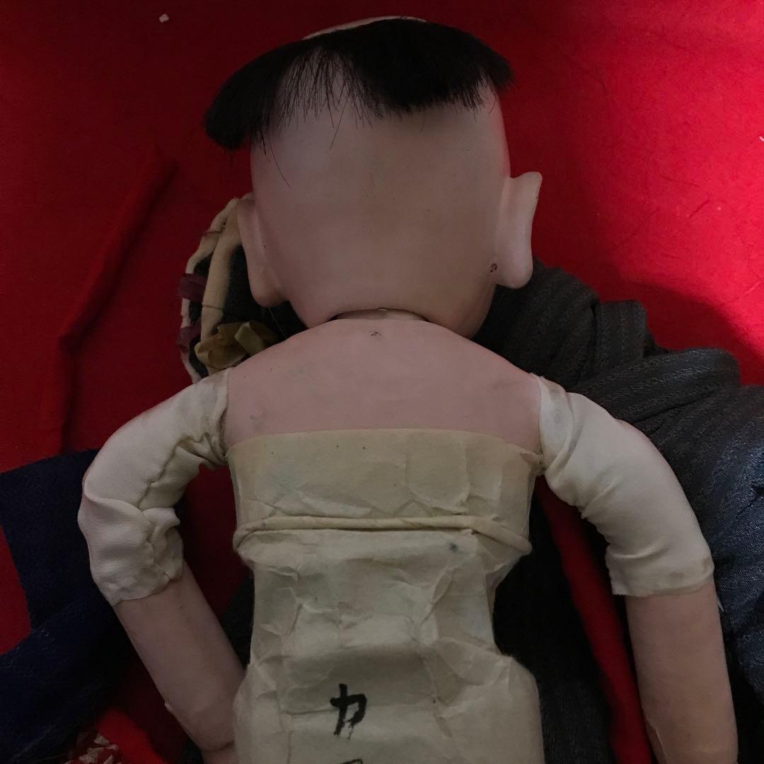 お値下　可愛い明治抱き人形　小さめ　えくぼ　福耳　市松人形