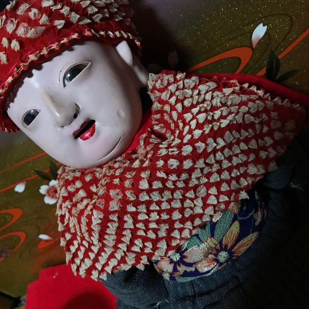 お値下　可愛い明治抱き人形　小さめ　えくぼ　福耳　市松人形