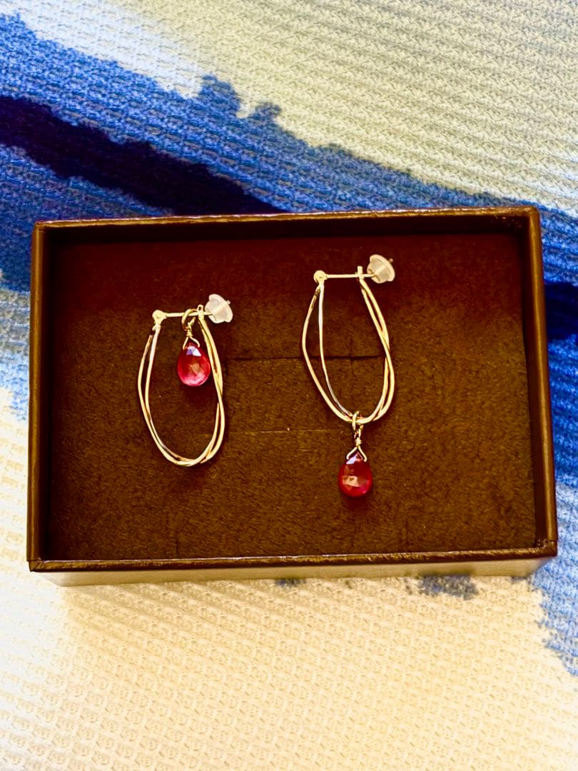 美品♡アガットagete♡K10ピアスとルビーチャームセット販売証明あり
