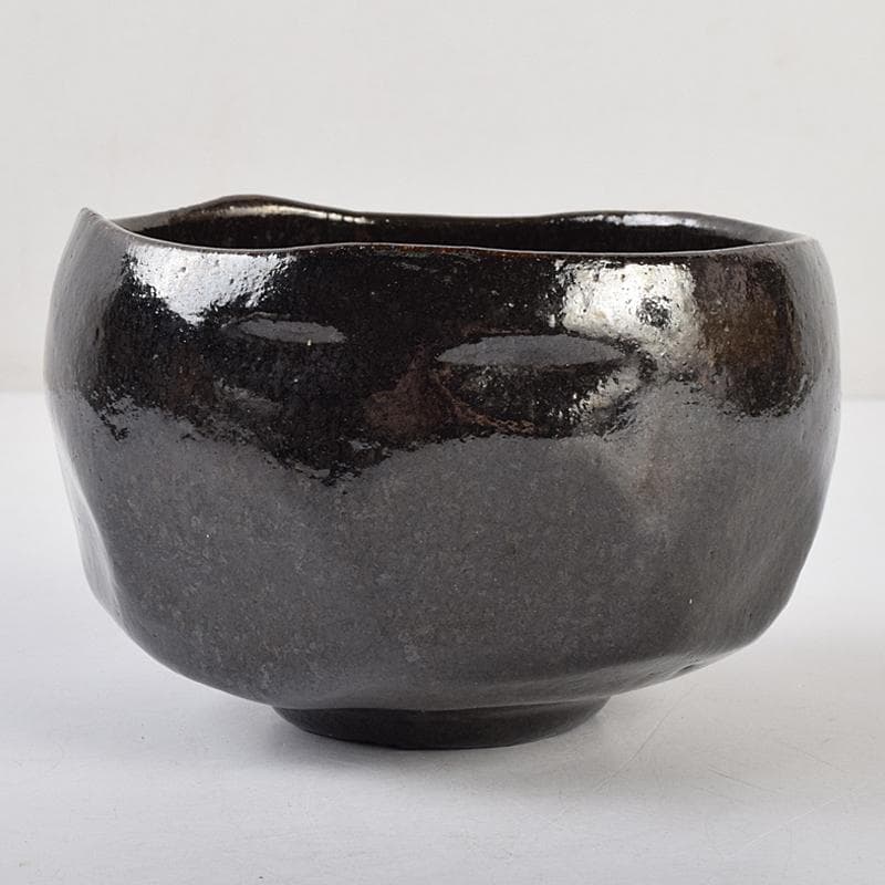 茶道具　楽吉左衛門　十代旦入作　黒楽茶碗　共箱　M　R9484