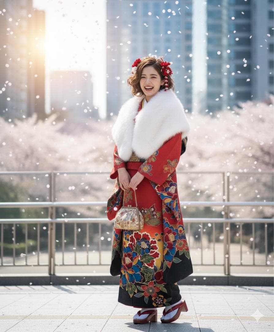 レトロモダン 豪華12点フルセット✨振袖 成人式 赤 古典柄 3回着用美品