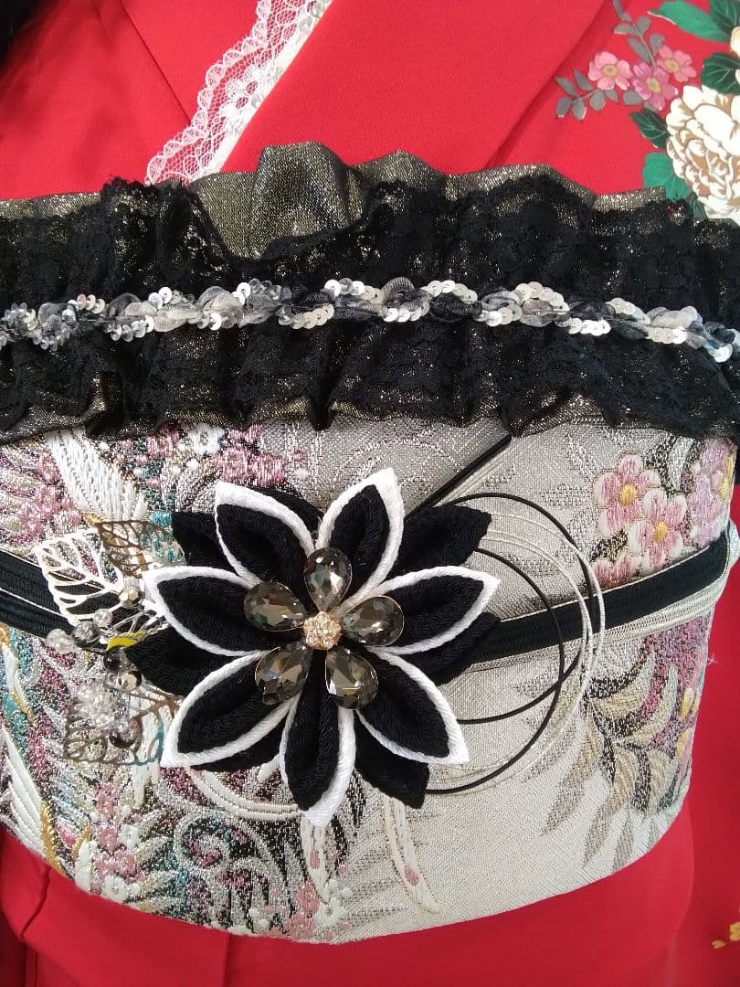 振袖フルセット、正絹振袖落款、成人式、重ね衿帯揚げ帯締、西陣袋帯ガード加工、襦袢