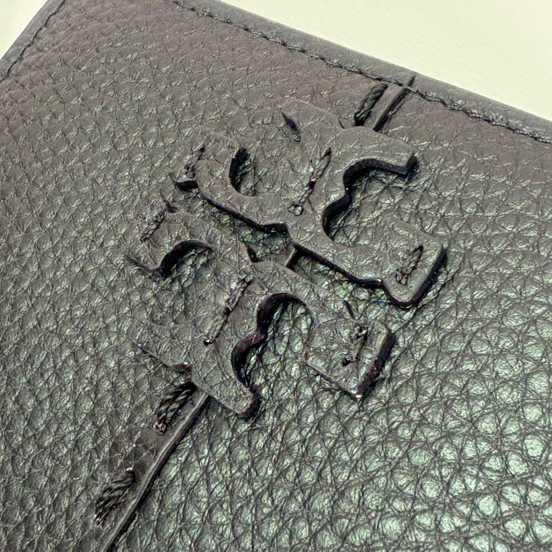 【箱付き】 Tory Burch 二つ折り財布 ラウンドファスナー ブラック