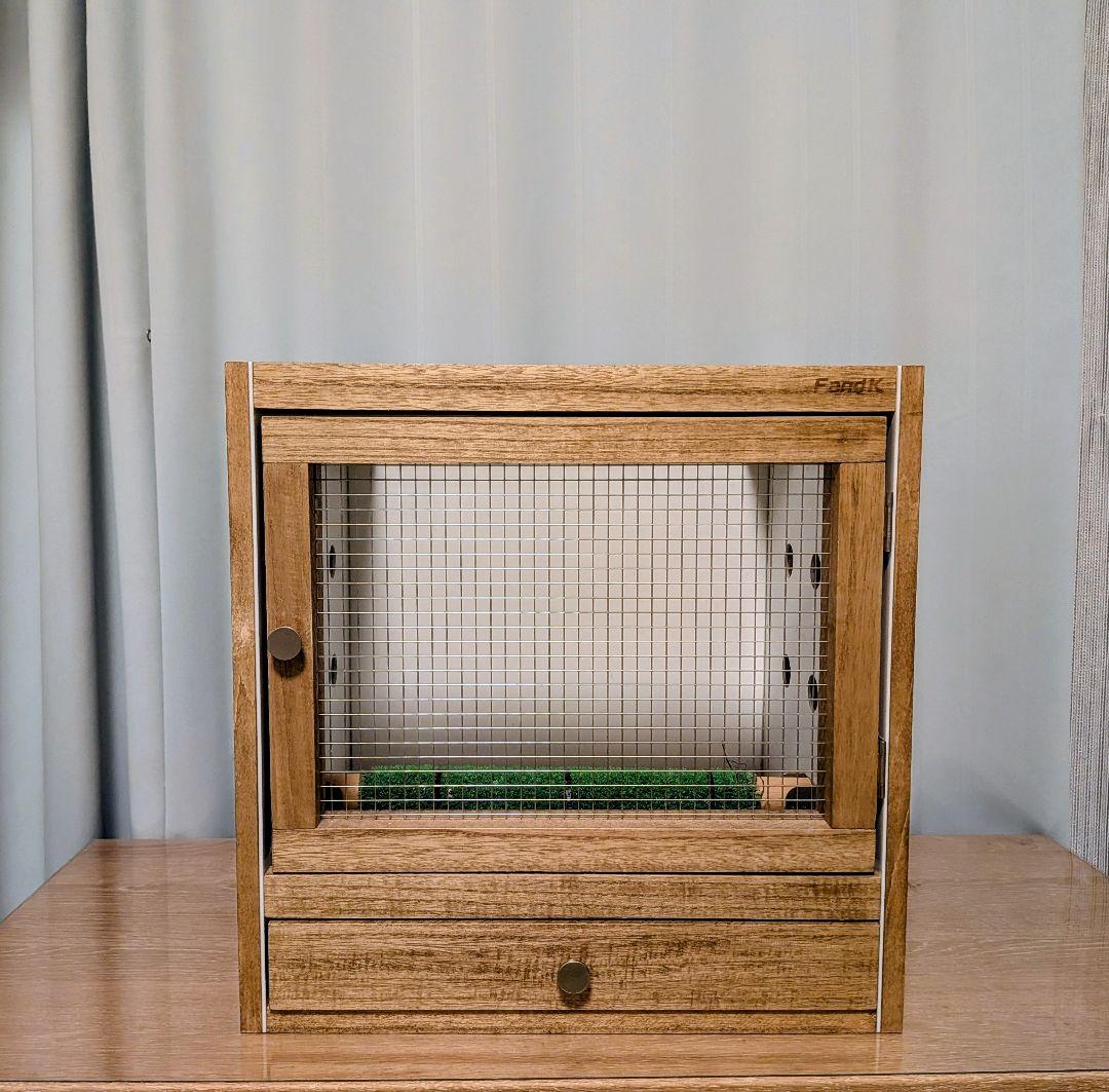 木製フクロウケージ・鳥用ケージ 引き出し付き 450×350×450 （送料込）