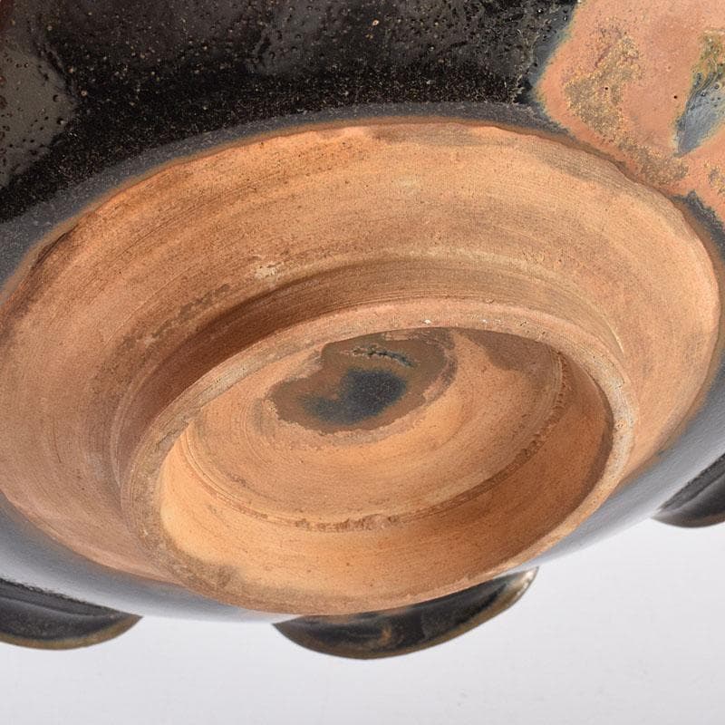 中国　吉州窯　黑釉　木葉天目　平皿　輪花皿　C　6905