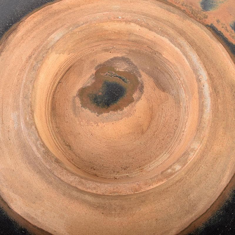 中国　吉州窯　黑釉　木葉天目　平皿　輪花皿　C　6905