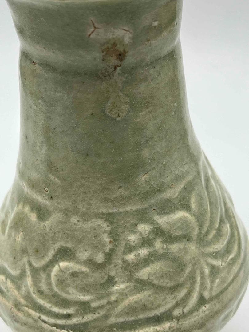 宋時代　蓮瓣荷花文瓶 湖田窯尊 水注　影青 青白磁　茶入　茶道具(D-94)