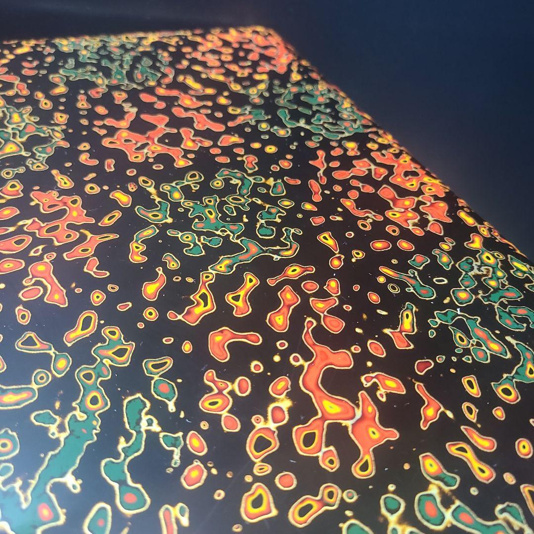 座卓　天板　津軽塗　呂上　天然木　裏板　黒漆塗　柱　天然木　無垢くり貫き　箱入り