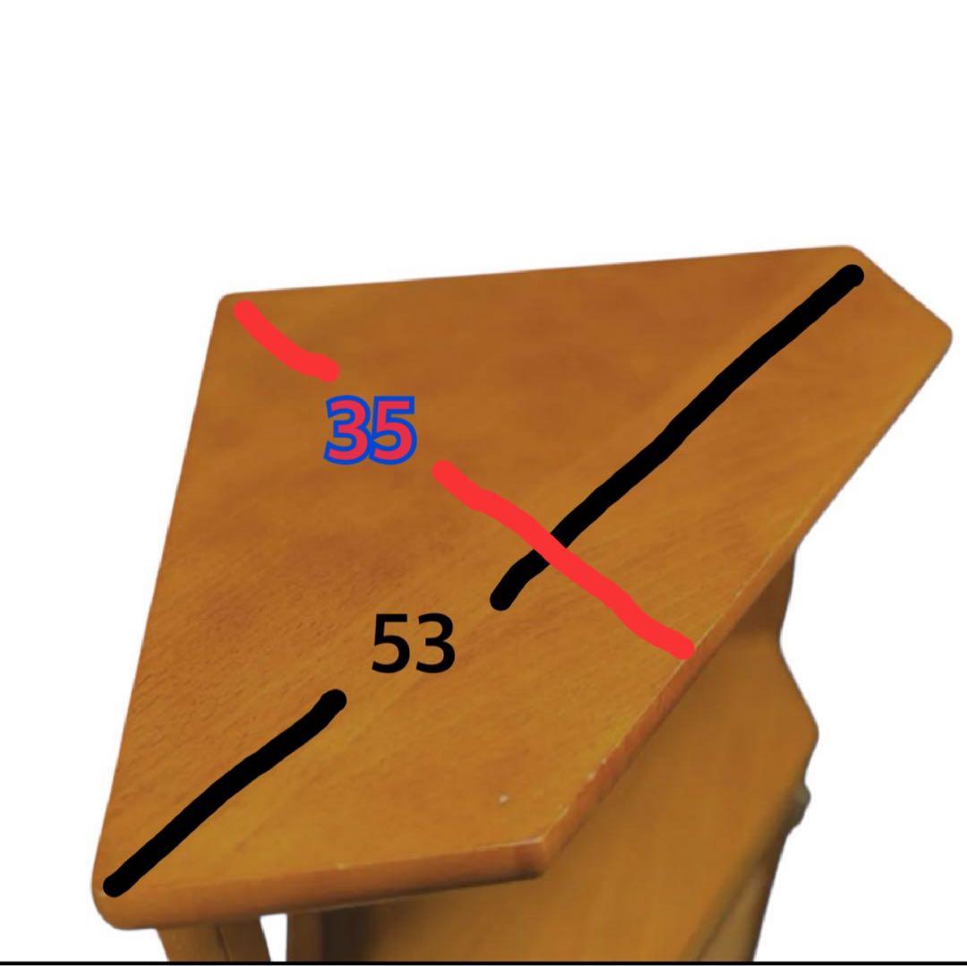 HR643 オールドカリモク　電話台　コンソール　三角コーナーラック