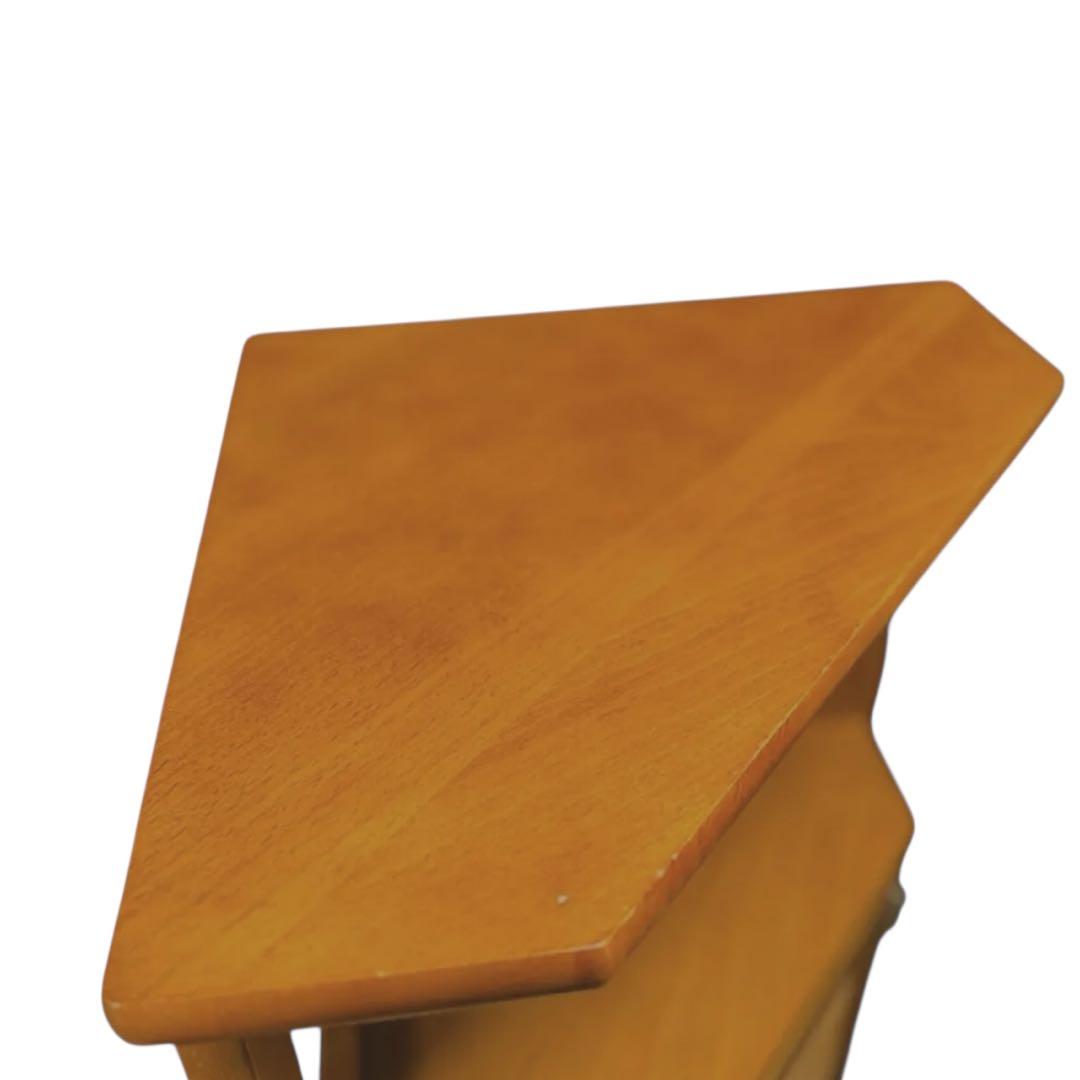 HR643 オールドカリモク　電話台　コンソール　三角コーナーラック