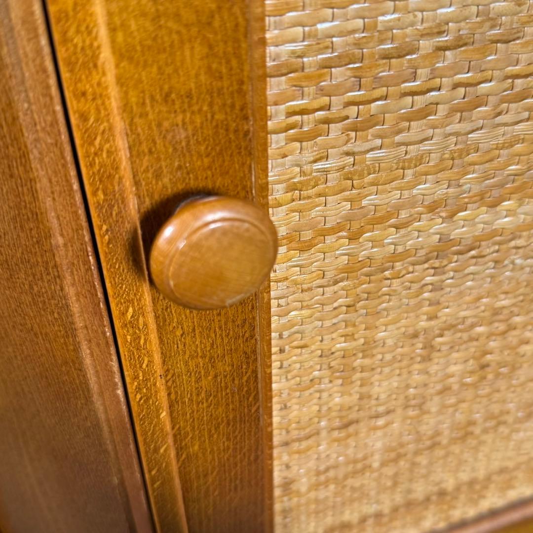 HR643 オールドカリモク　電話台　コンソール　三角コーナーラック