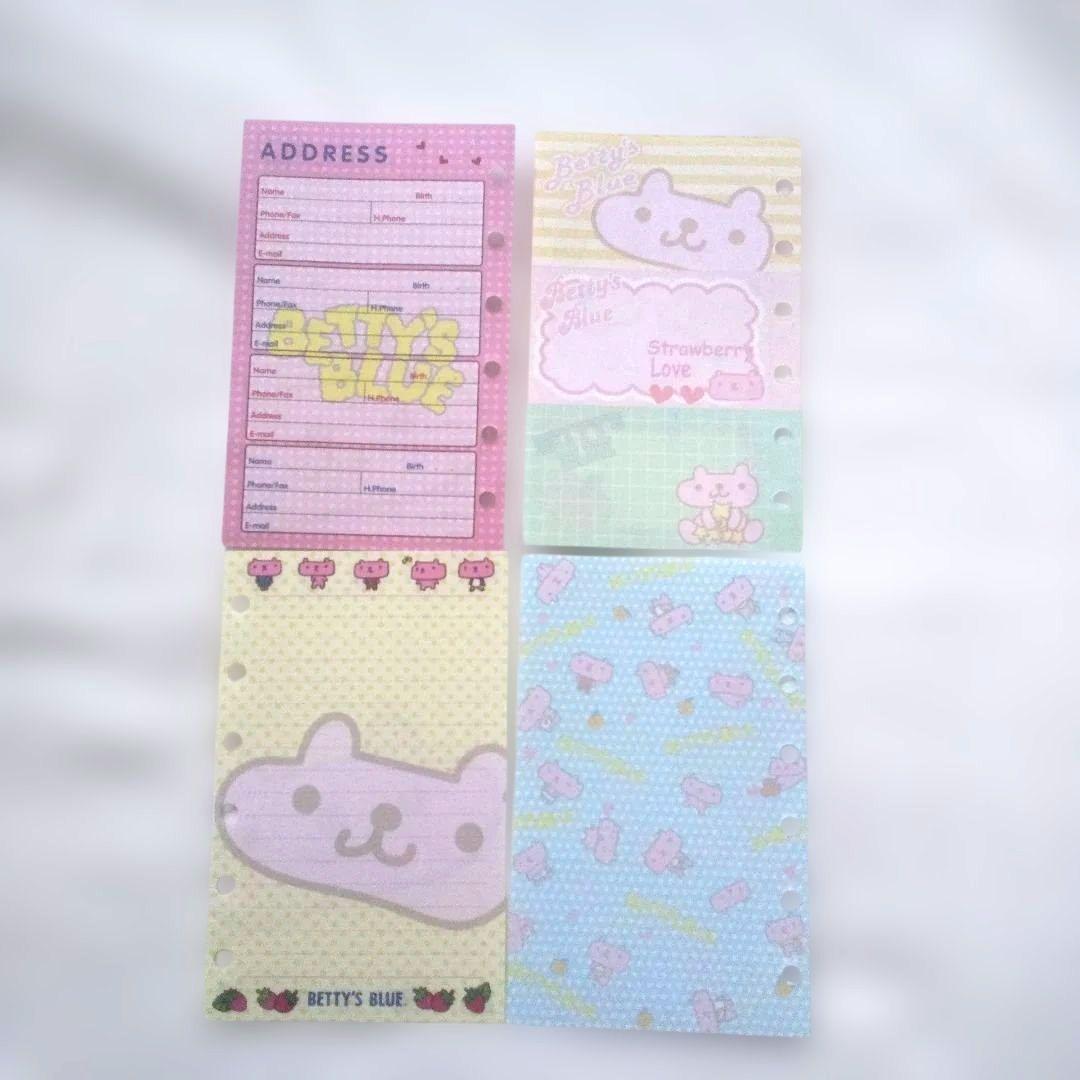 希少 BETTY'S BLUE システム手帳 シール付き メモ帳 ノート 6穴