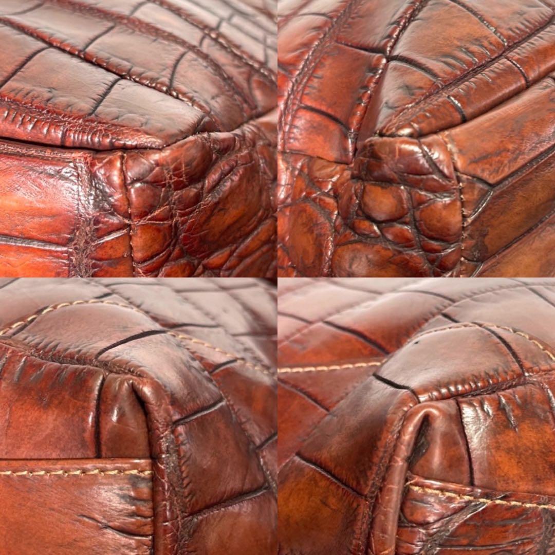 専用品BEAUGRAND ボーグラン クロコダイル ブラウン ショルダーバッグ