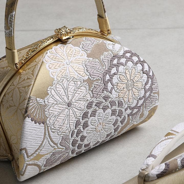 【新品】世美庵 謹製 正絹 西陣織草履バッグセット 24cm 古典柄 03216