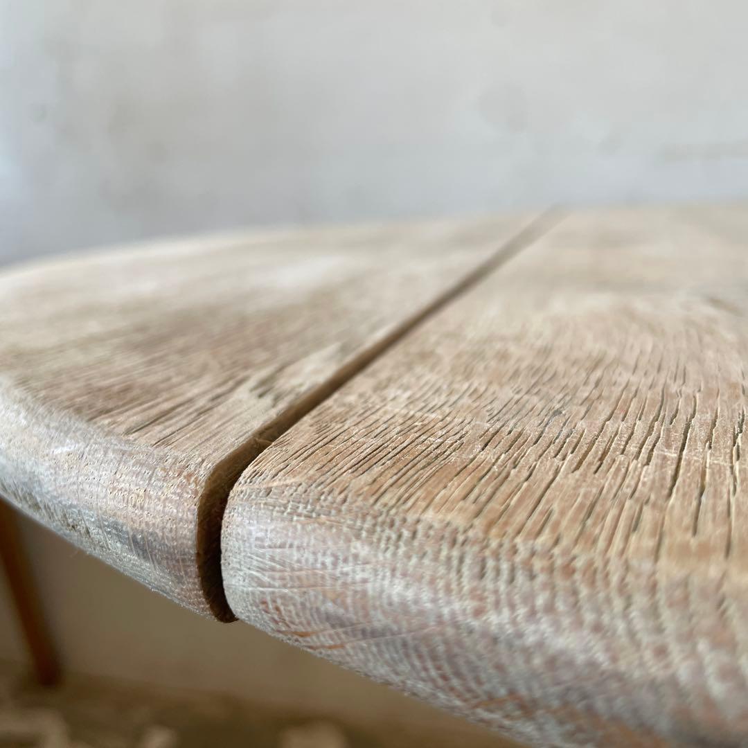 ビンテージ　ドロップリーフラウンドダイニングテーブル　 剥離