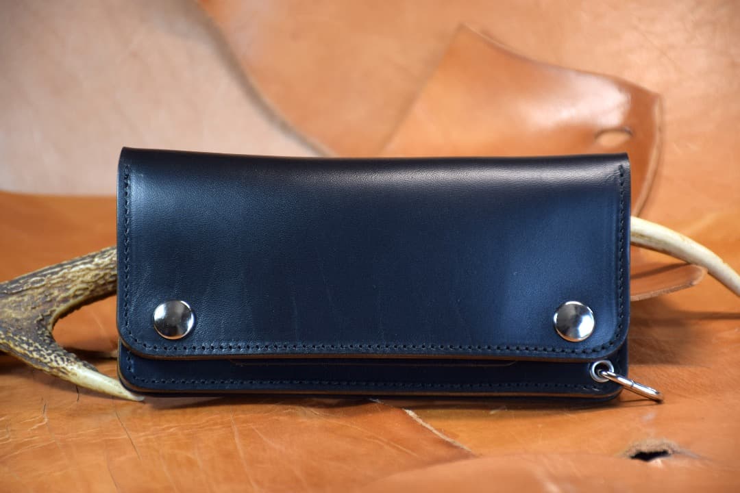 トラッカーウォレット MARYAM社　馬革 　ホースパット　茶芯　黒