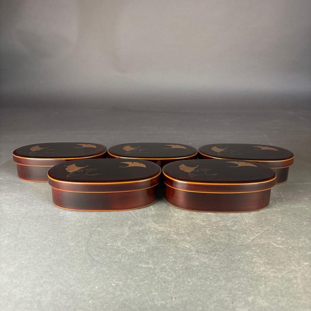 輪島塗　小判弁当箱　5点