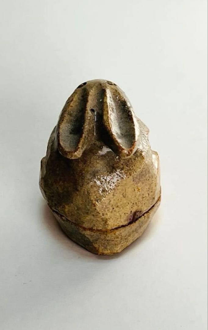 新品未使用　萩焼　香合　兎　二重箱