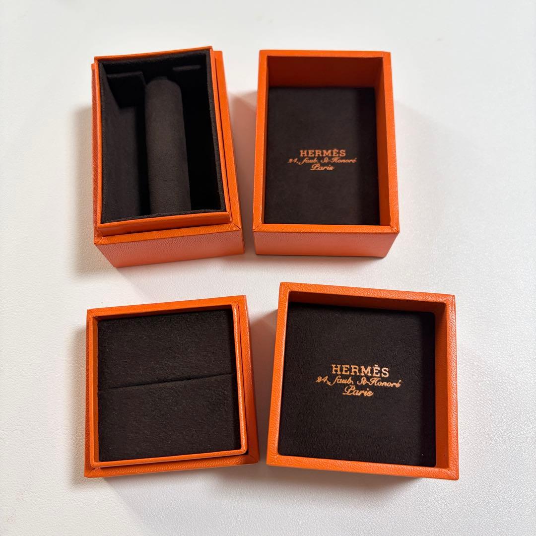 美品　エルメス　リングケース　2点セット　最新仕様　現行品　指輪入れ　リボン付き
