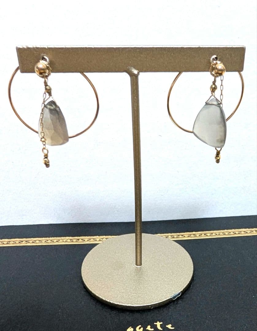 *agete*アガットフープピアス K10