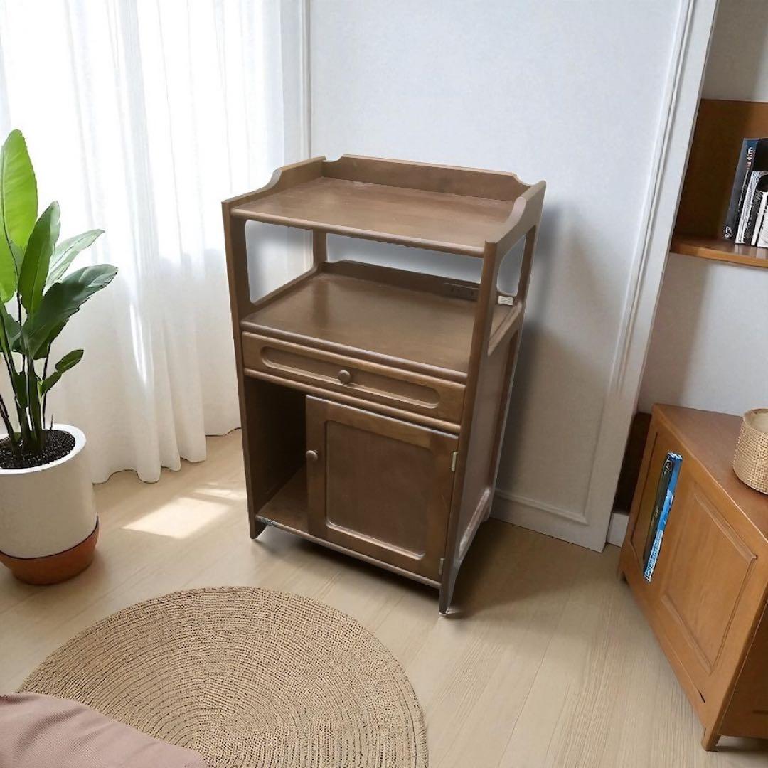 カリモク　電話台　木製　ブラウン　カリモク家具　karimoku　ファックス台