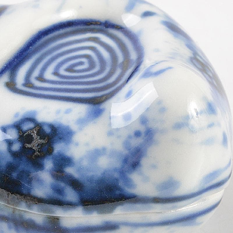 茶道具　平安　竹泉造　倣青華磁　貝香合　共箱　M　R7314