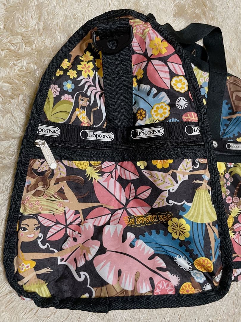 【美品】レスポートサック　ハワイ限定ワヒネフラ柄　ラージウィークエンダー