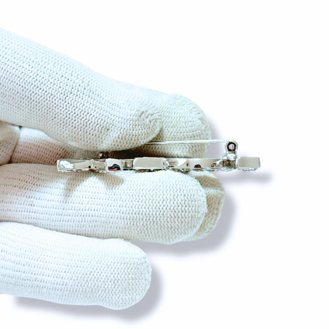 【超美品】イヴサンローラン ブローチ YSL ロゴ ラインストーン