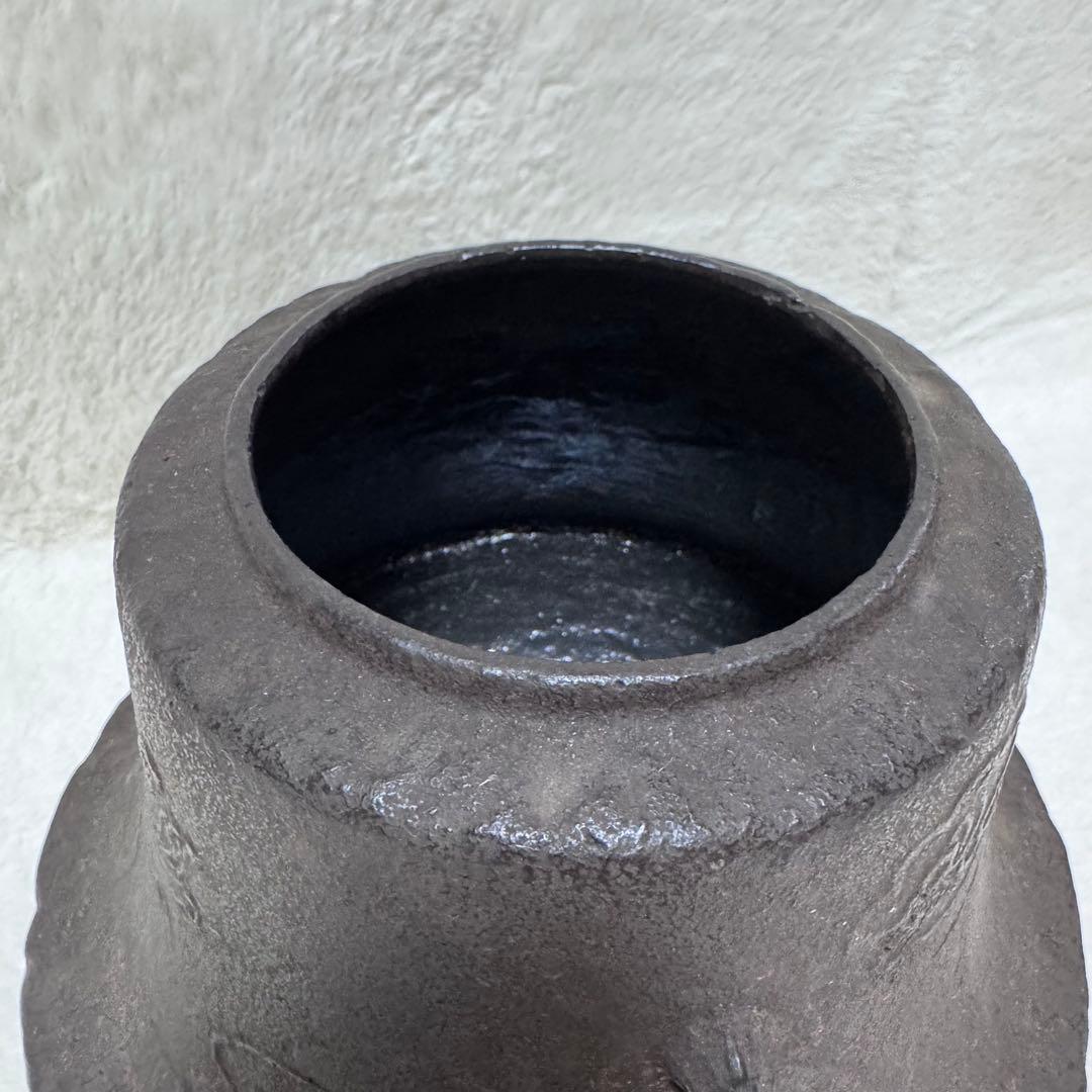 茶道具 茶道 龍敏堂造 茶釜 風炉釜 小釜富士 ビンテージ コレクション 鉄 銅